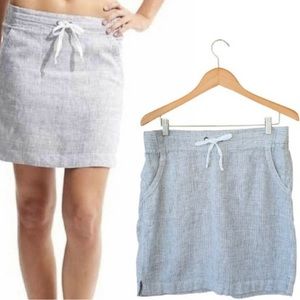 Athleta linen stripe drawstring skirt